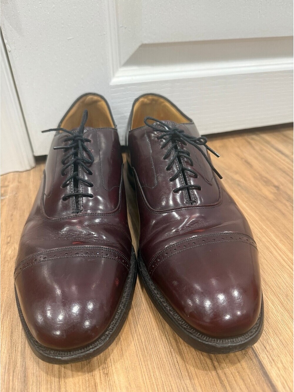 Johnston & Murphy AristoCraft Cap Toe Oxfords Burgundy USA Men's 11 B (Narrow)